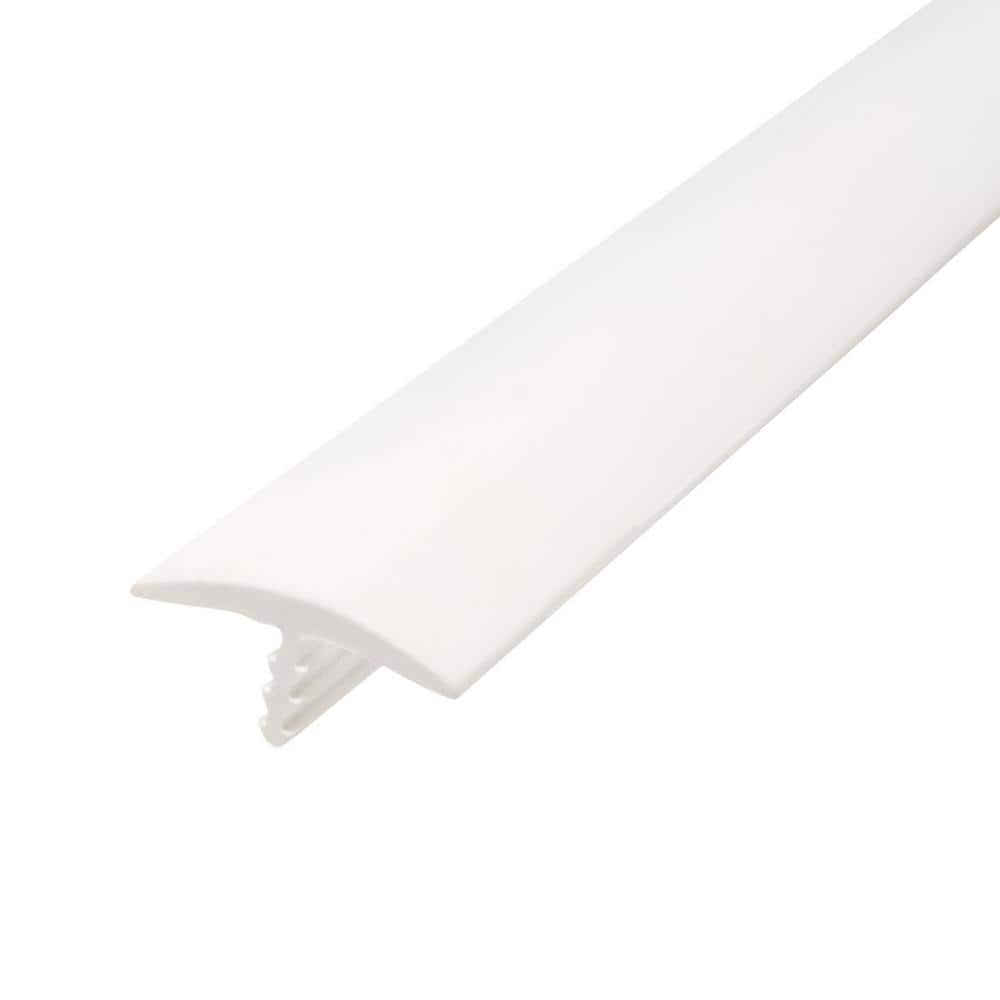 7/8 in. White Polyethylene Center Barb Hobbyist Pack Bumper Tee Moulding Edging 25 ft. Long Coil - Hercitys