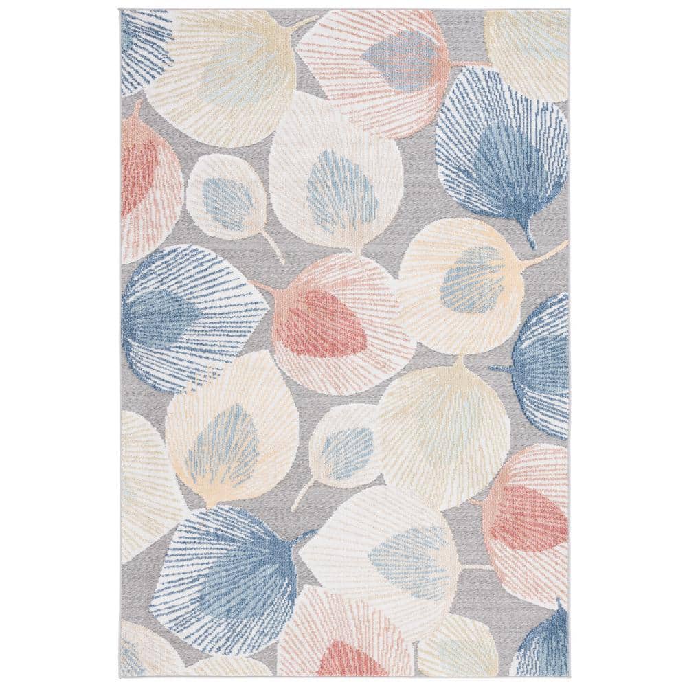 Sarasota Beige/Gray 9 ft. x 12 ft. Floral Area Rug - Hercitys