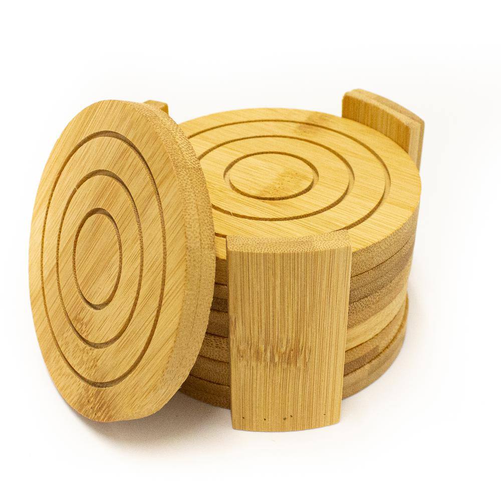 Bamboo Coaster Set (Set of 7) - Hercitys