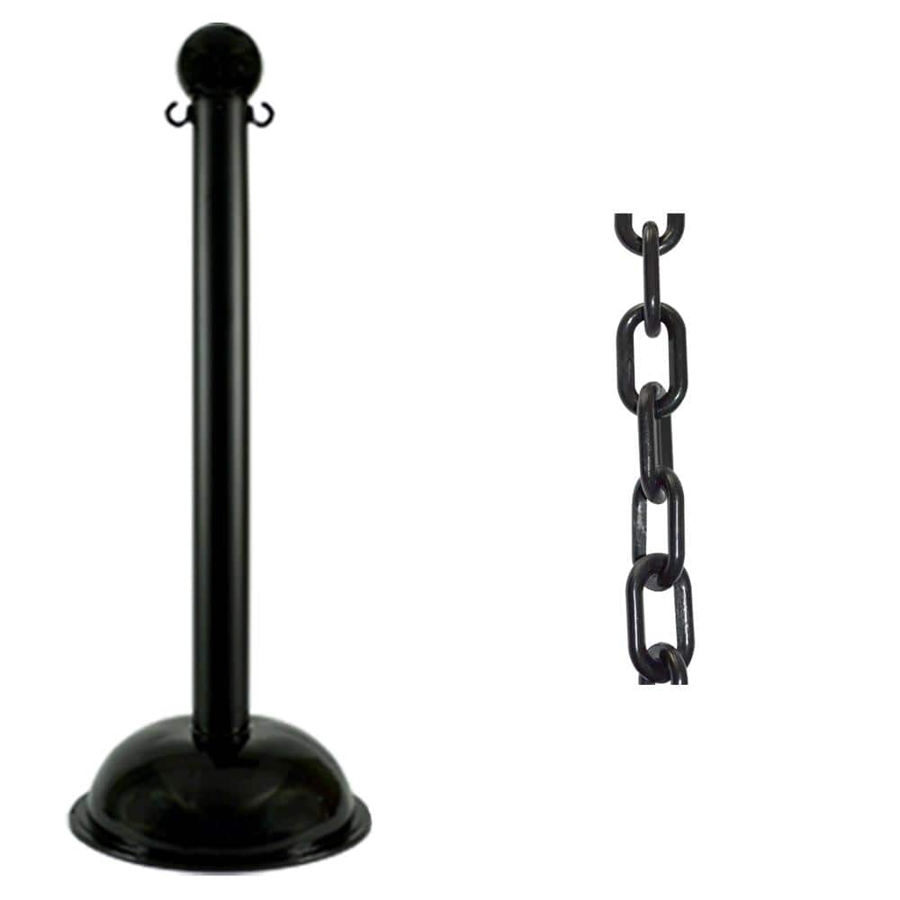 Heavy-Duty Stanchion and Chain Kit in Black - Hercitys
