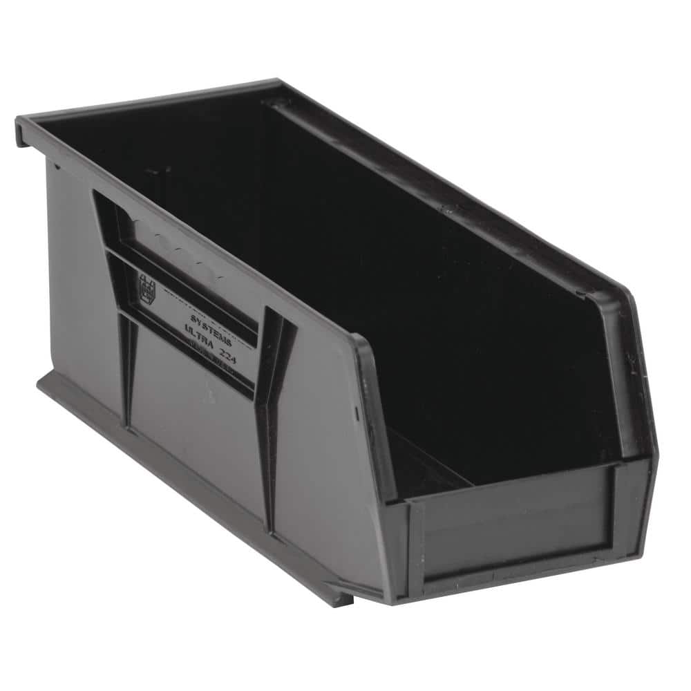 Ultra Series 1.51 qt. Stack and Hang Bin in Black (12-Pack) - Hercitys