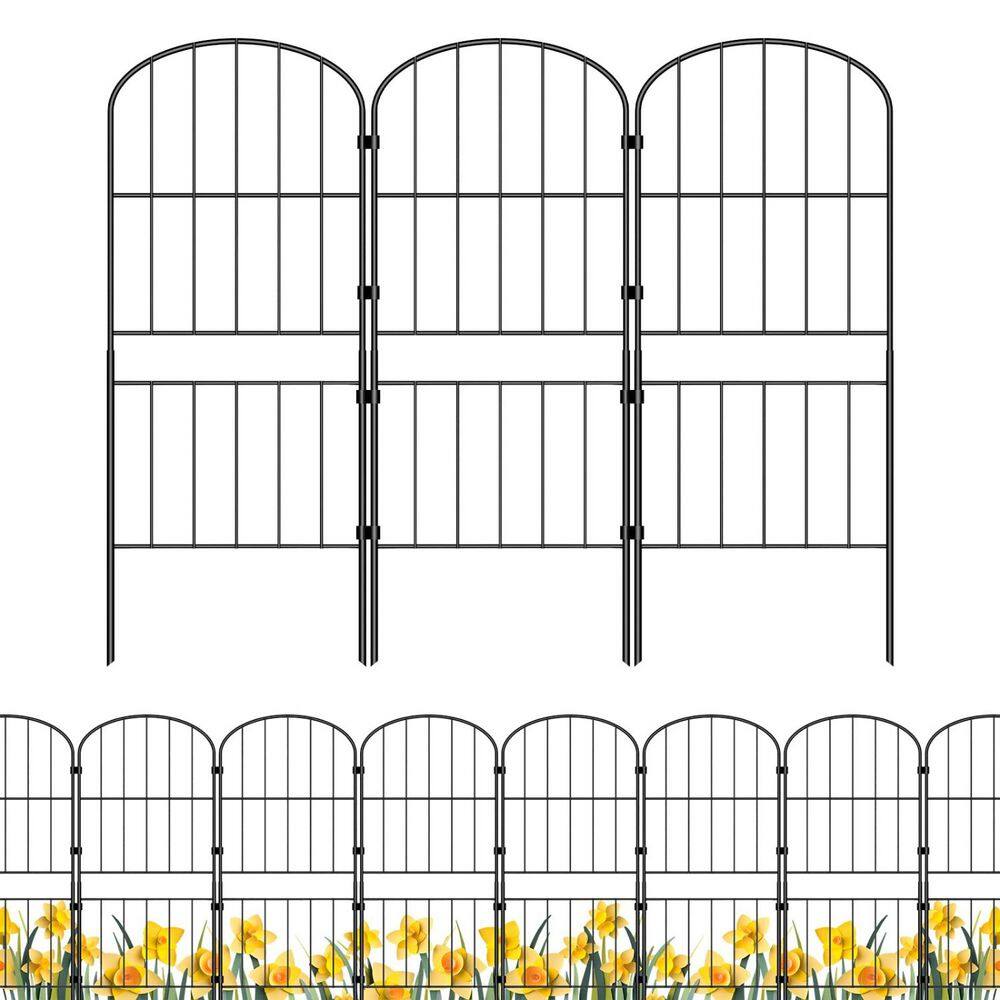 Total 16 ft. L x 31 in. H Garden Fencing Animal Barrier 15-Piece Decorative Garden Fencing Metal Panels - Hercitys