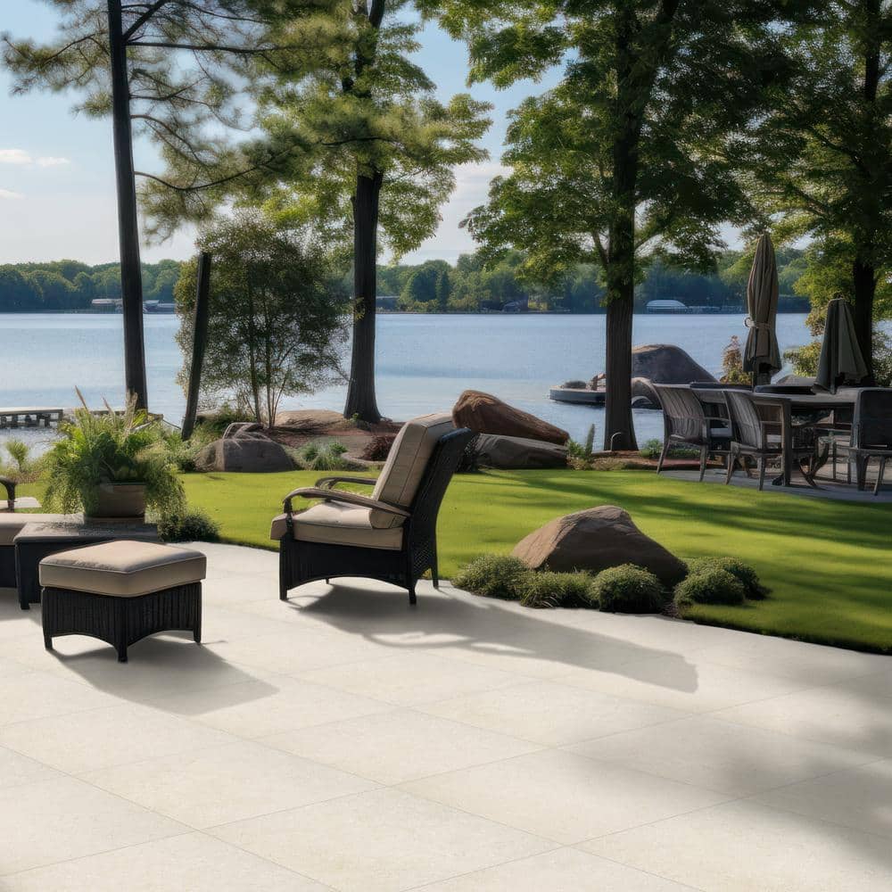 Living Style Pearl 2 cm x 24 in. x 24 in. Matte Porcelain Stone Look Paver (256 sq. ft./Pallet) - Hercitys