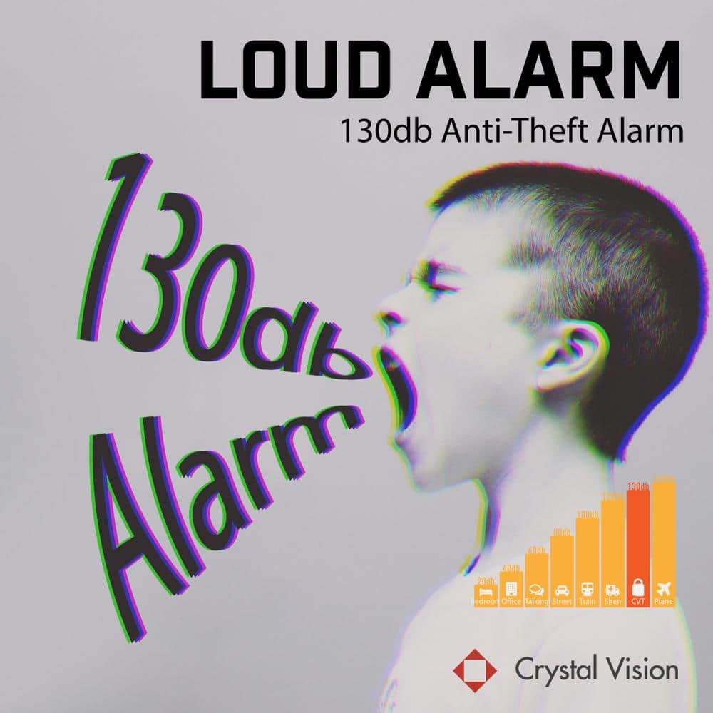 Padlock with 130 dB Loud Alarm Feature 10 mm Heavy-Duty Weatherproof (3-Pack) - Hercitys