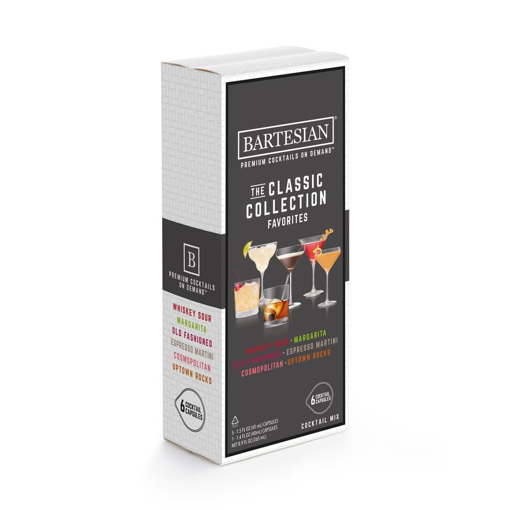 Classic Favorites Collection 6-Piece Clear Plastic Cocktail Mix Capsules - Hercitys