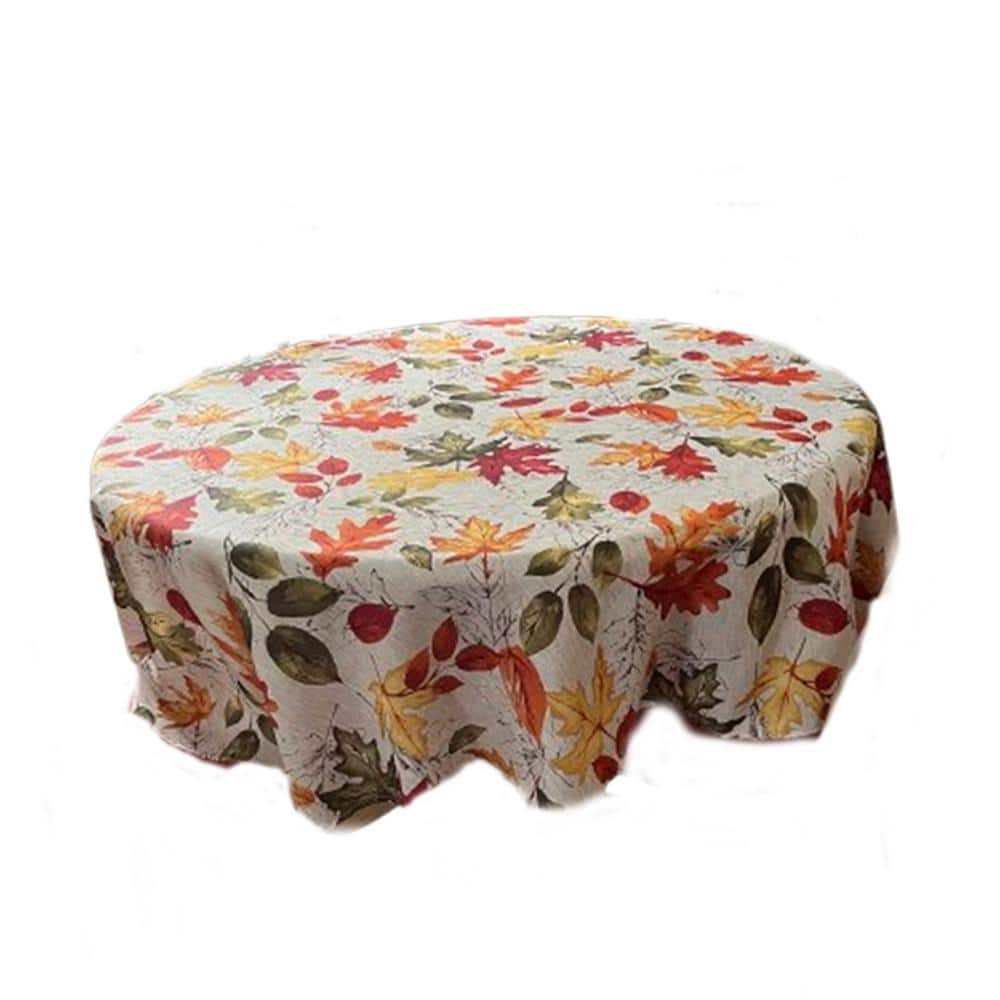 70 in. W x 70 in. L Round Multi Color Polyester Floral Tablecloth (Set of 4) - Hercitys