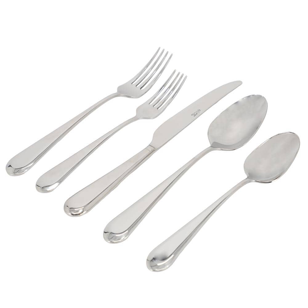 Claudine 20-Piece Stainless Steel Flatware Set in Silver - Hercitys