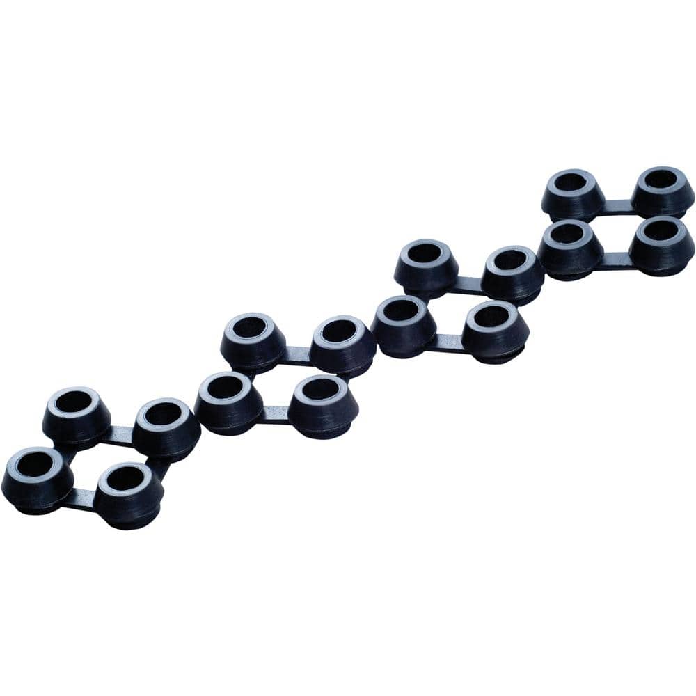 Doortex Black 4 in. x 4 in. Pack of 10 Rubber Square Outdoor Octomat Connectors for Doortex All-Weather Octomats - Hercitys