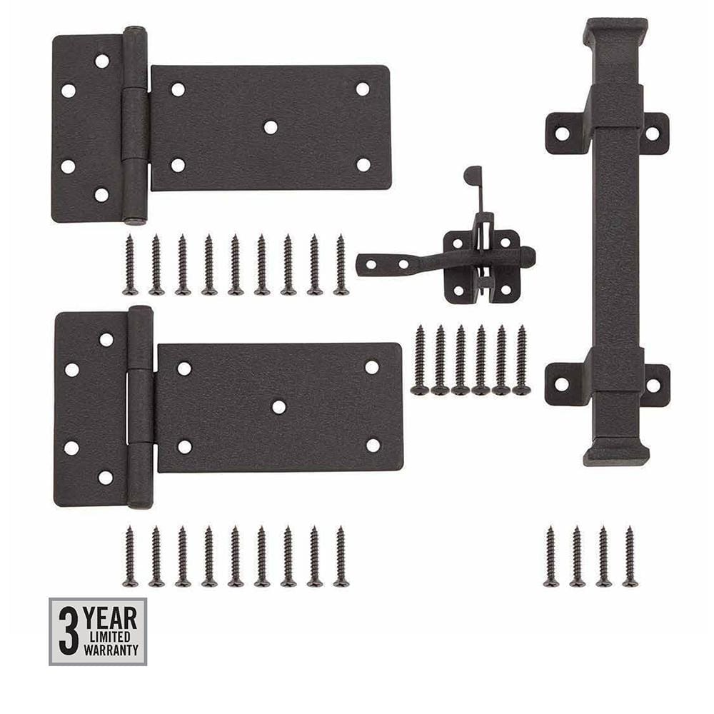 Black Rust Defender Decorative Gate Hinge and Pull Set - Hercitys