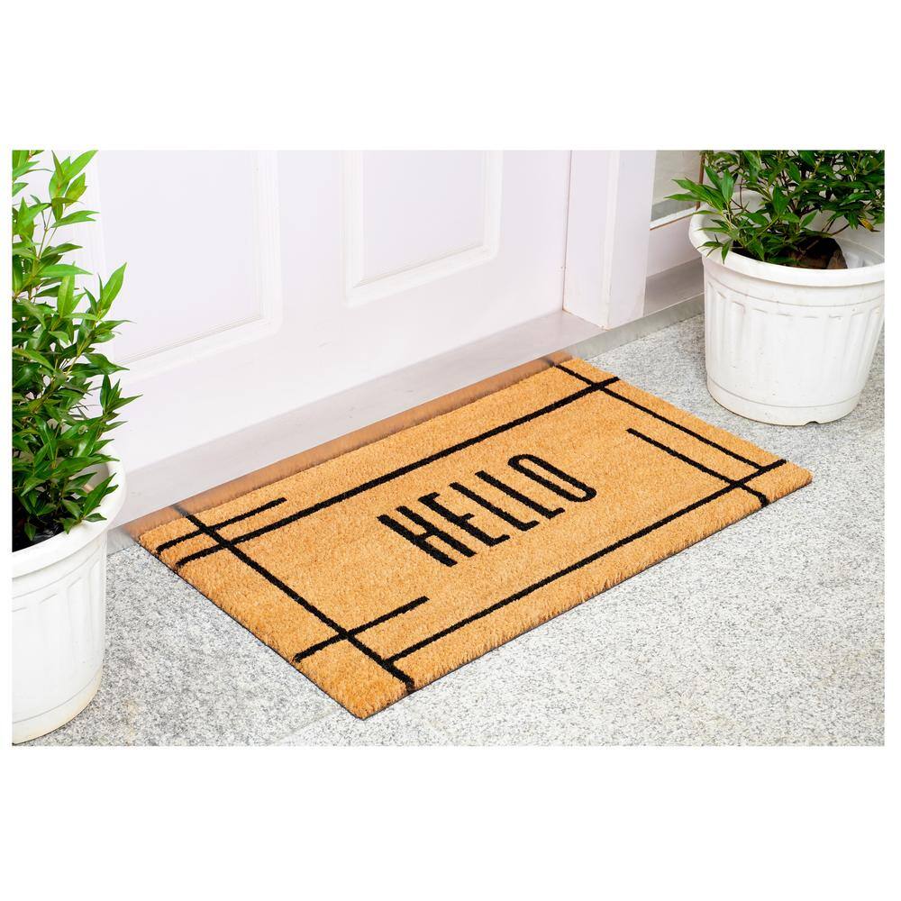 Modern Natural Hello Doormat 30″ x 48″ - Hercitys