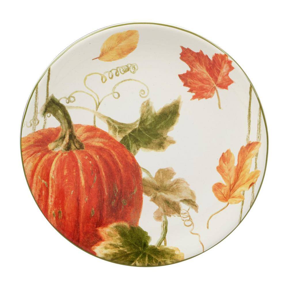 Autumn Harvest Multicolored Earthenware Dessert Plate (Set of 4) - Hercitys
