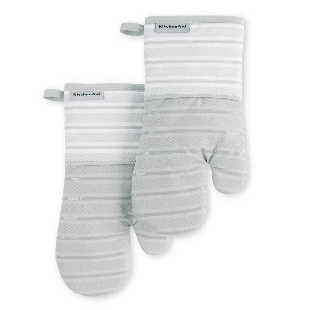 Albany Cotton Matte Grey Oven Mitt Set (2-Pack) - Hercitys