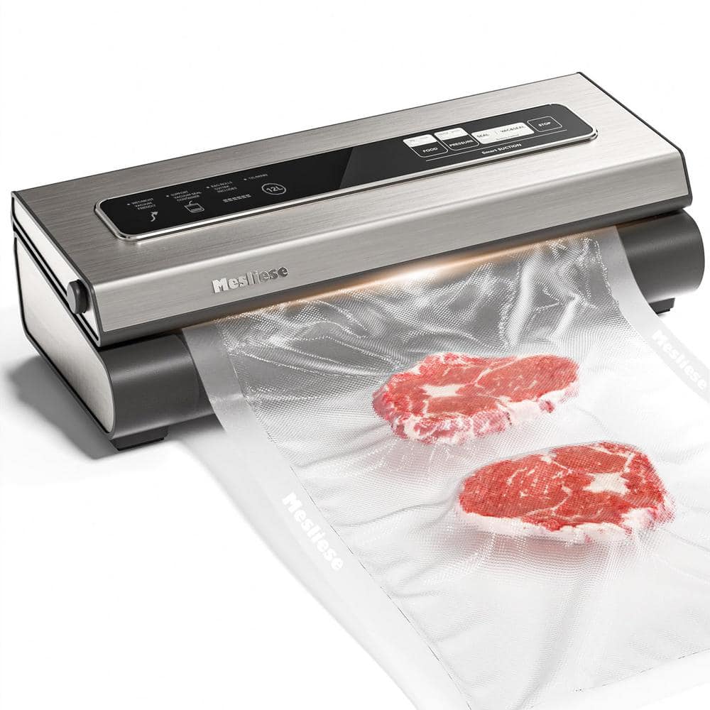 Vacuum Sealer Machine 90Kpa Precision 6-in-1 Compact Food Preservation System with Cutter, 2 Bag Rolls in Silver - Hercitys