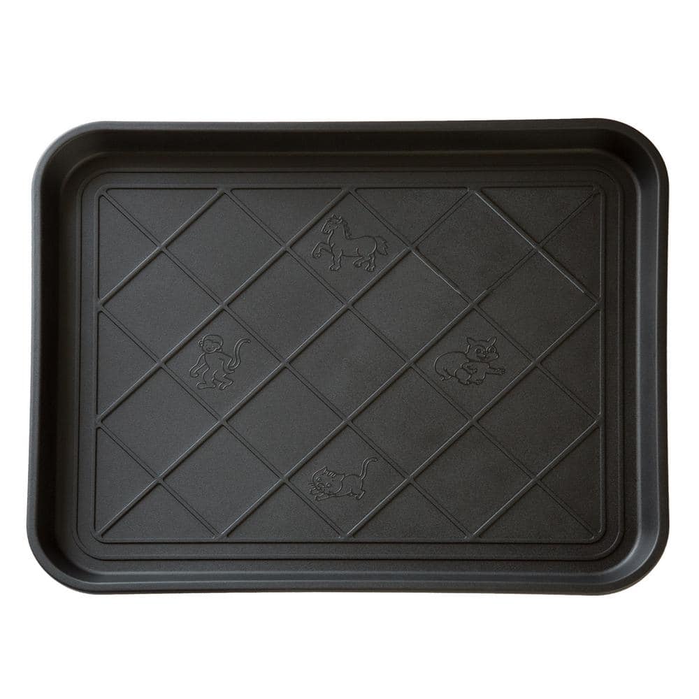 Black 15 in. x 20 in. Eco-Friendly Polypropylene Utility Boot Tray Mat - Hercitys