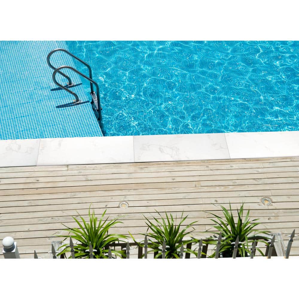 Praia Carrara 2 cm x 13 in. x 24 in. Matte Porcelain Stone Look Pool Coping (4.33 sq. ft. / Case) - Hercitys