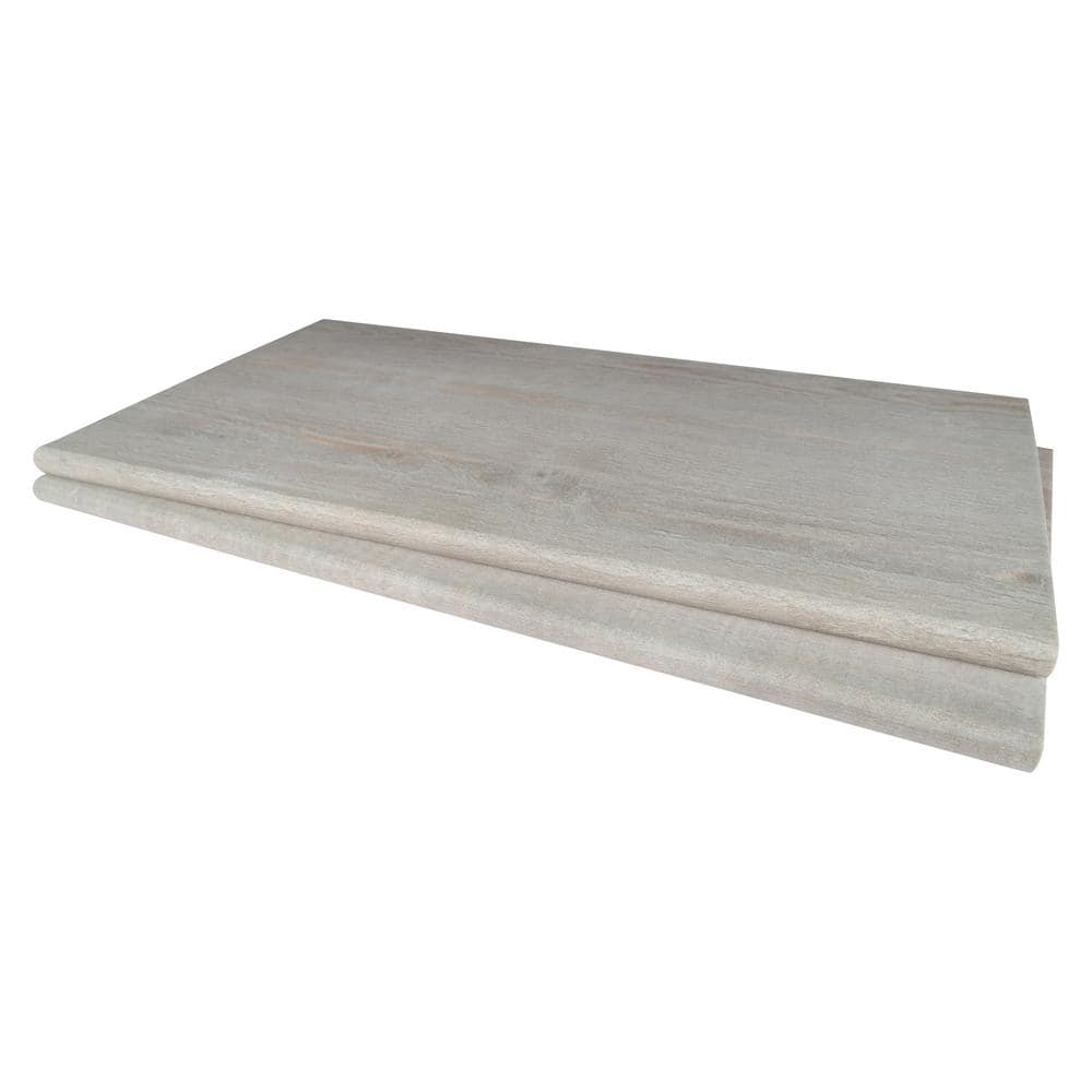 Caldera Grigia 2 cm x 13 in. x 24 in. Matte Porcelain Wood Look Pool Coping (4.33 sq. ft./Case) - Hercitys