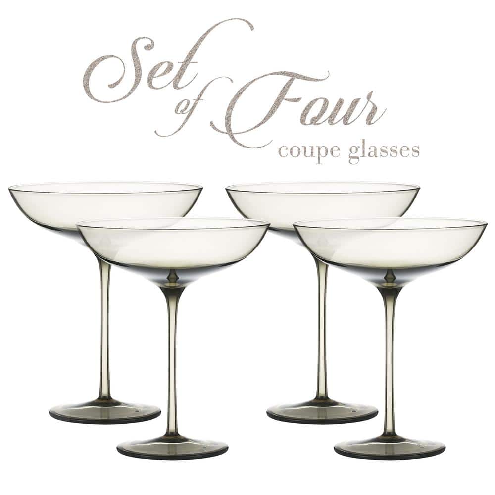 Luxurious and Elegant smoke Colored 9.9 oz. Coupe Cocktail Glass (Set of 4) - Hercitys