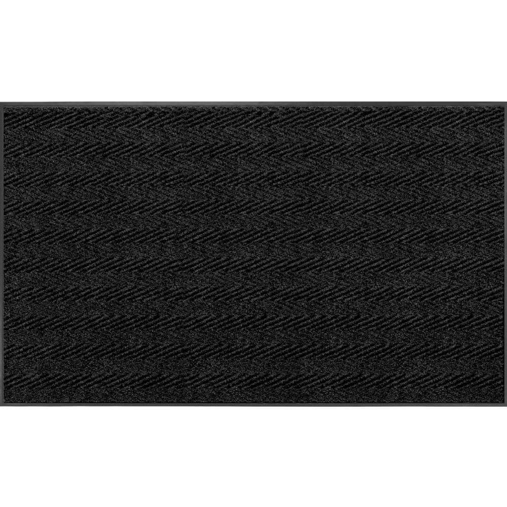 Chevron Rib Charcoal 4 ft. x 6 ft. Non-Slip Indoor Commercial Door Mat - Hercitys