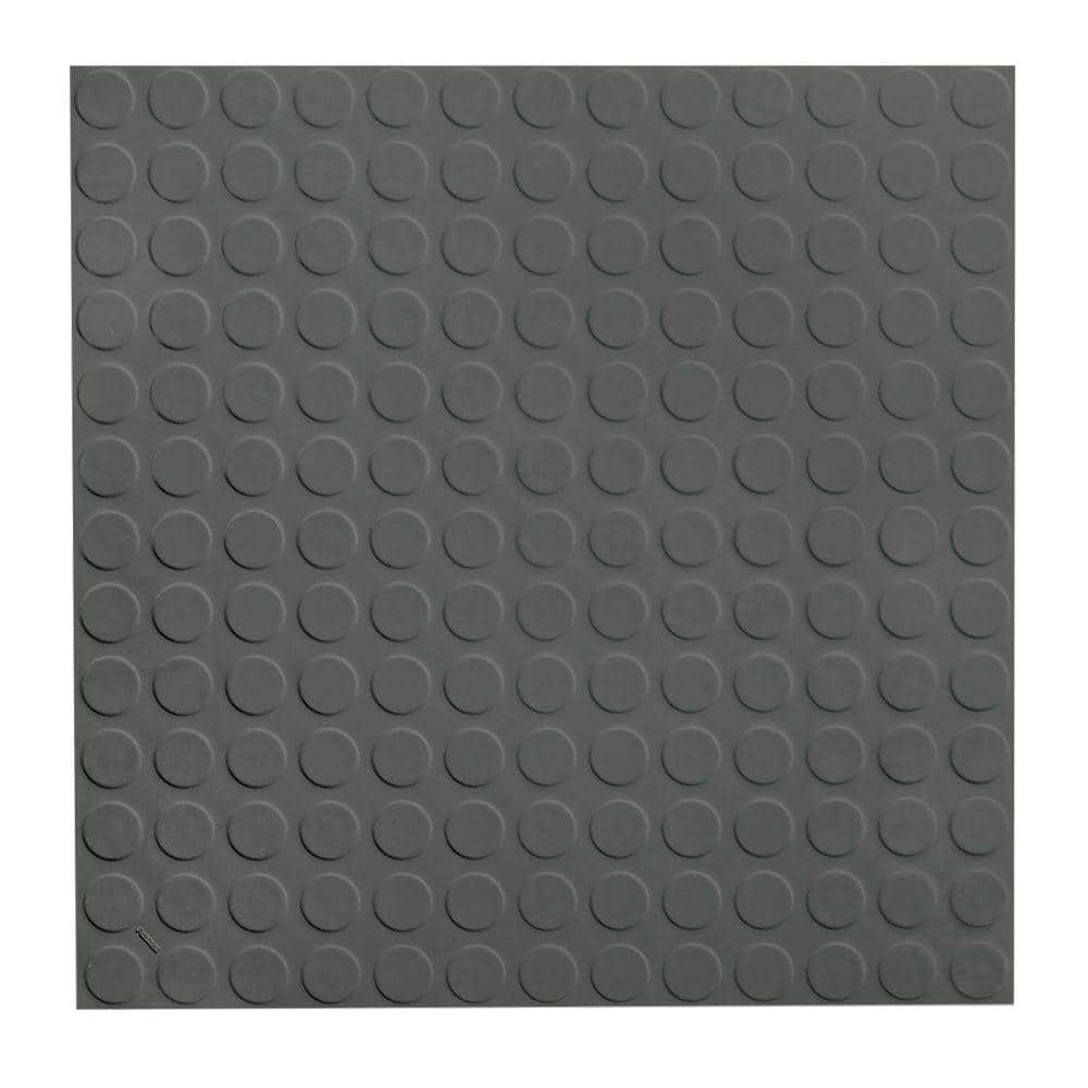 Vantage Circular Profile 19.69 in. x 19.69 in. Charcoal Rubber Tile - Hercitys