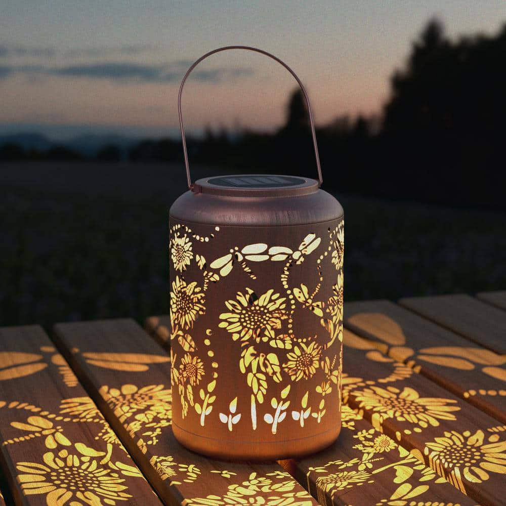 Solar Lantern Outdoor Lanterns Solar Hanging Lantern Solar Table Lantern Lights Dragonflies Sunflowers Garden Torch - Hercitys