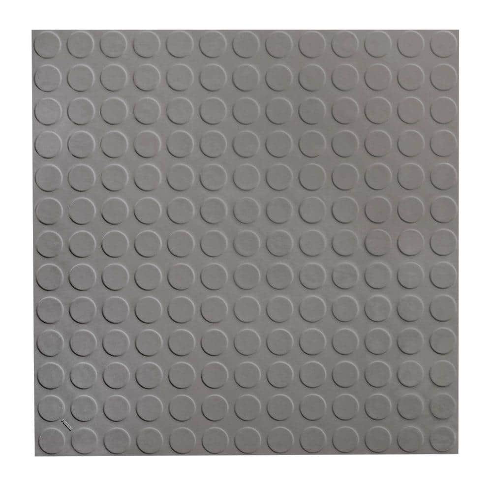 Low Profile Circular Design 19.69 in. x 19.69 in. Dark Gray Rubber Tile - Hercitys