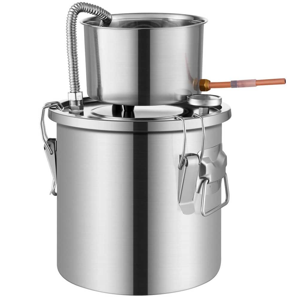 Alcohol Still, 3 gal. /11.4 L Stainless Steel Water Alcohol Distiller, Home Brewing Refining Fermentation Kit - Hercitys
