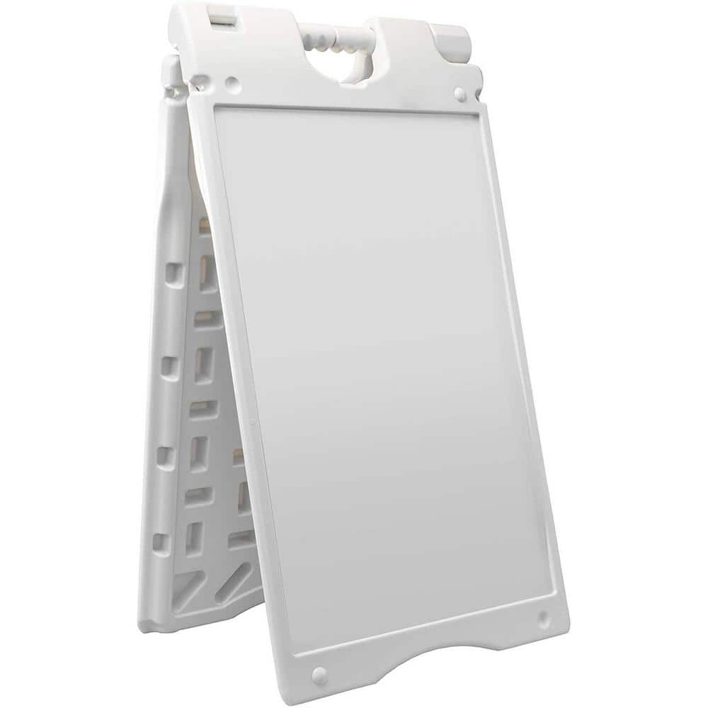 Sandwich Board, A Frame Sign Holder 15.7×26 in., Dual Display Outdoor Sign, White - Hercitys