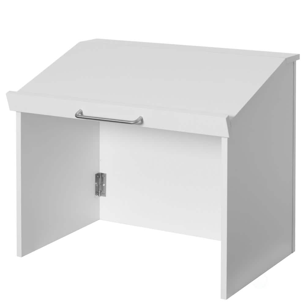 White Foldable Tabletop Portable Podium, for Church, School, Office, or Home - Hercitys