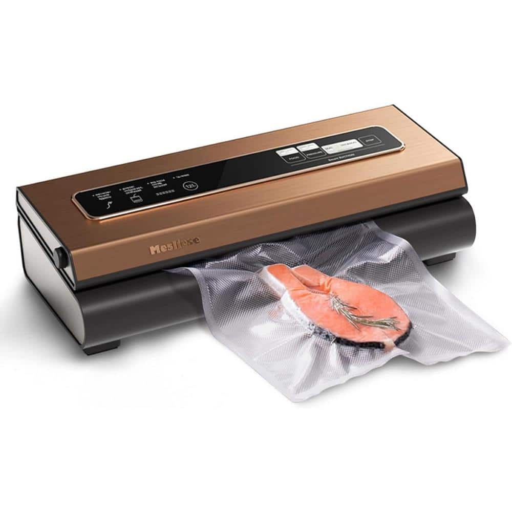 90kPa Powerful Vacuum Sealer Machine 6-in-1 Food Preservation System with with Cutter and Sealing Strip Brown - Hercitys