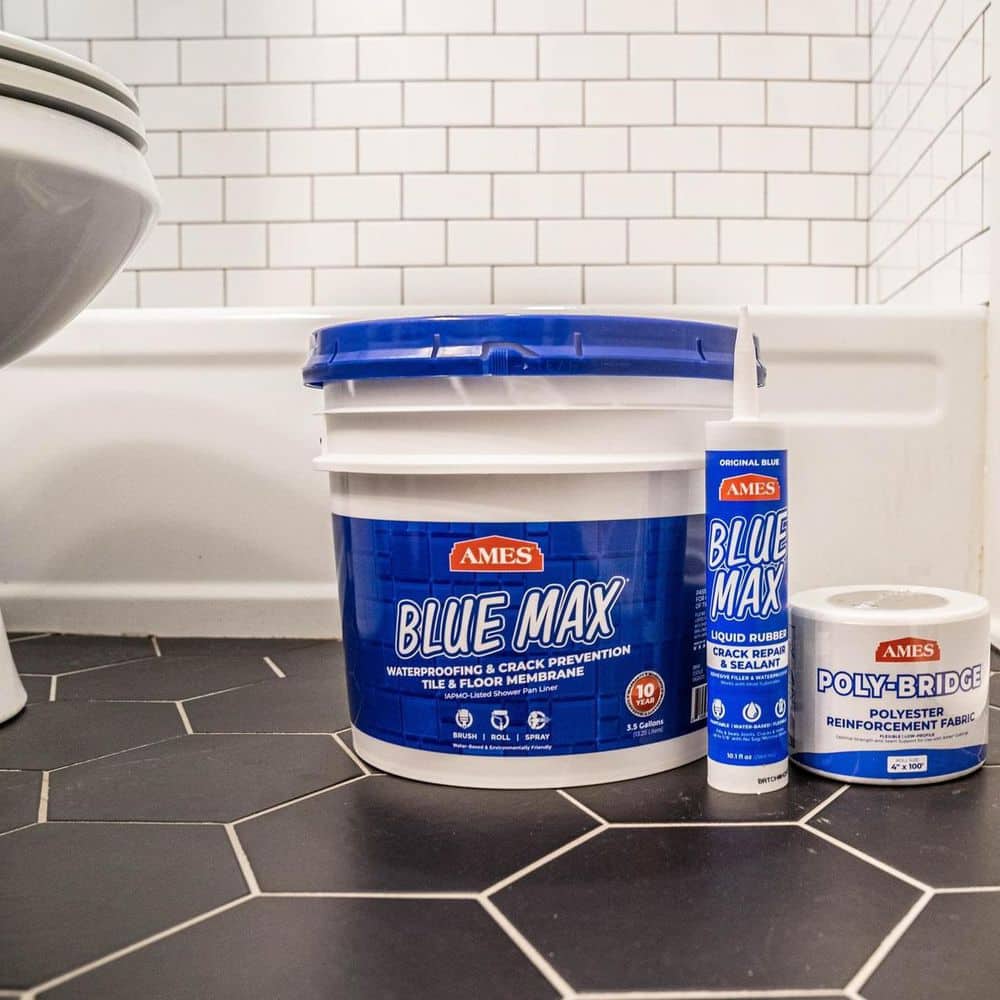 Blue Max 3.5 Gal. Waterproofing Plus Crack Prevention Tile and Floor Membrane Adhesive - Hercitys