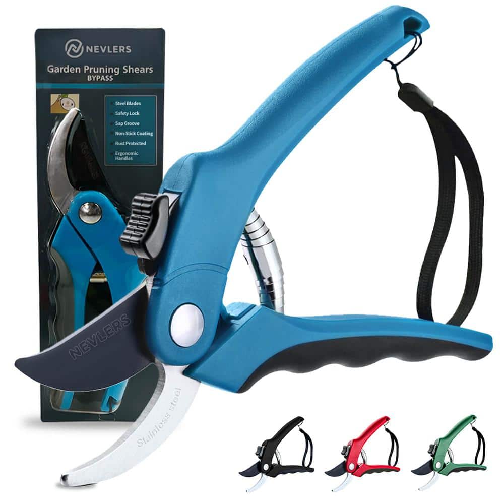 Professional Stainless Steel Heavy-Duty Blue Garden Bypass Pruning Shears - Hercitys
