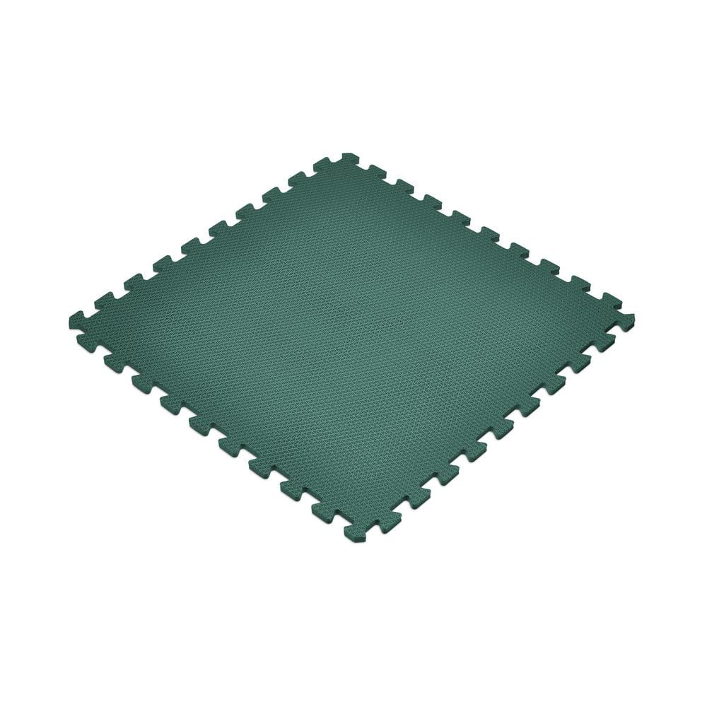 Dark Green 24 in. x 24 in. EVA Foam Non-Toxic Solid Color Interlocking Tile (18-Tile) - Hercitys