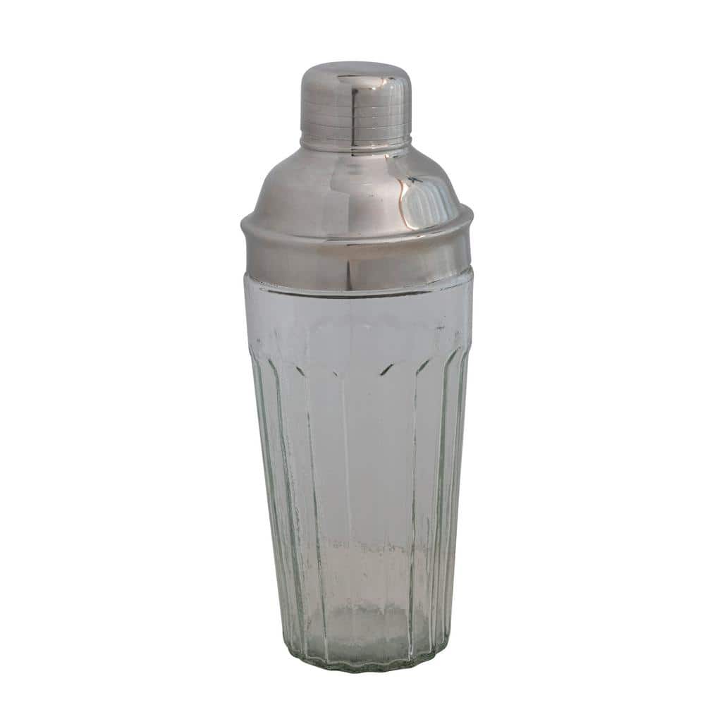 Clear Glass Cocktail Shaker with Stainless Steel Lid - Hercitys
