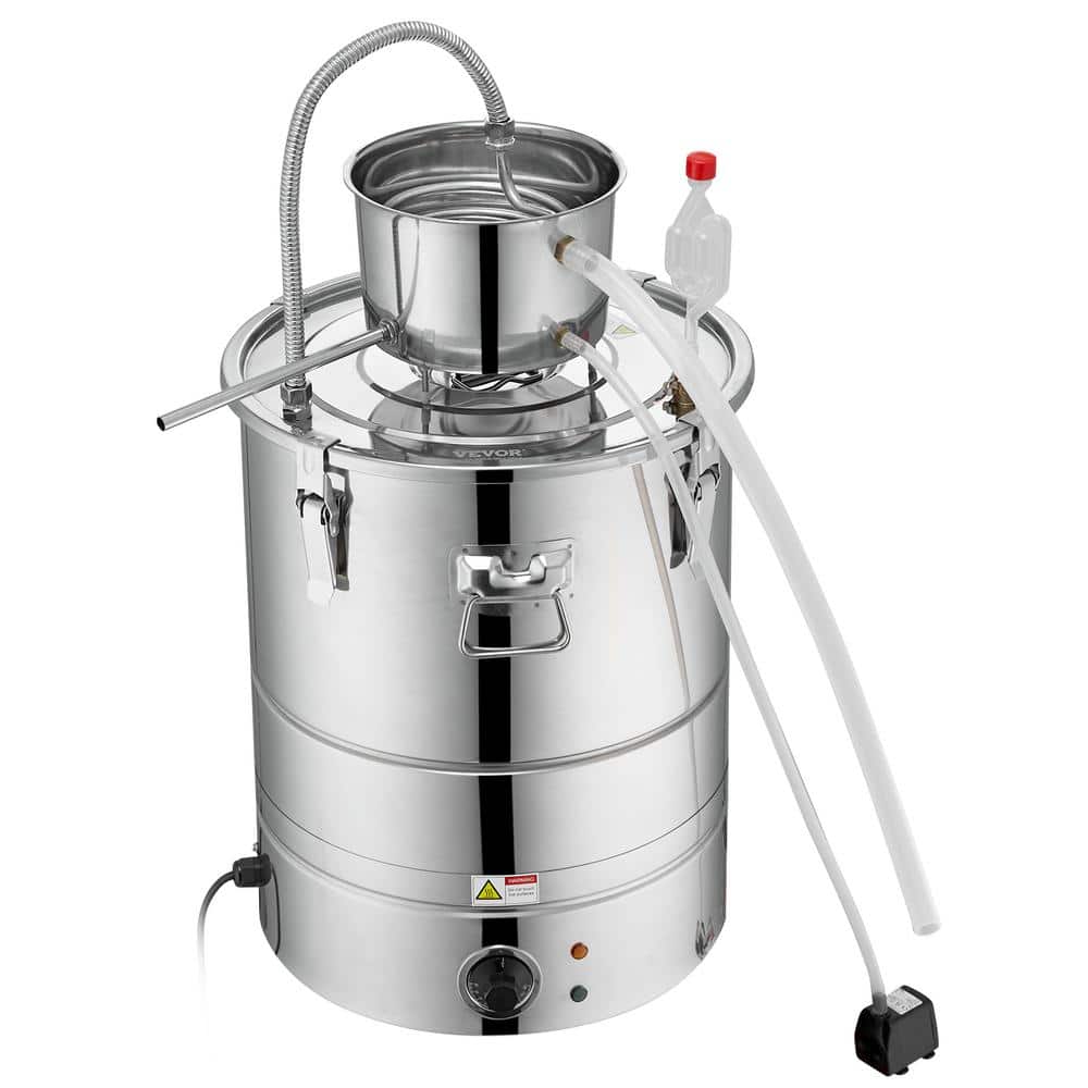 Alcohol Still, 9 Gal. 30 L Water Alcohol Distiller, Home Distillery Kit for DIY Whisky Wine Brandy, Silver - Hercitys