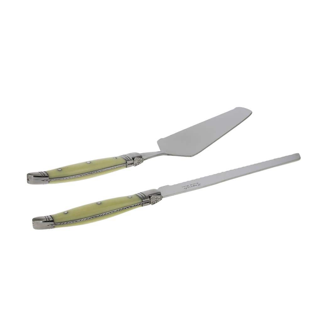 French Home 2-Piece Faux Ivory Laguiole Conoisseur Cake Slicer and Server Set - Hercitys