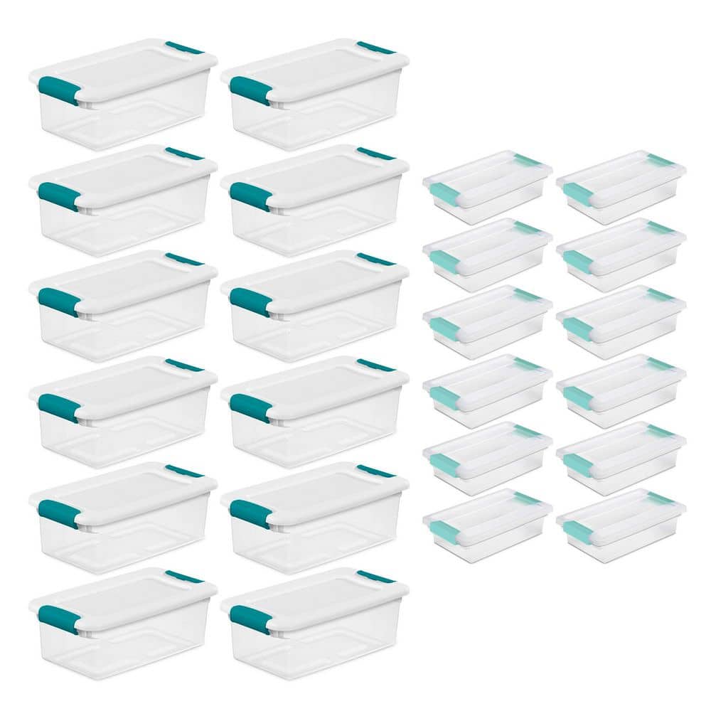 6 Qt. Stackable Storage Box Container and Small File Clip Box (12-Each) - Hercitys