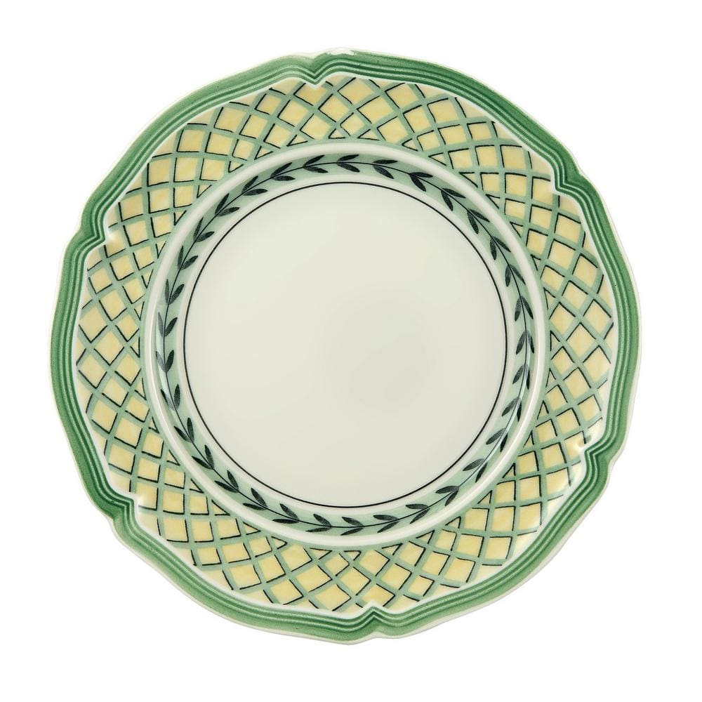 French Multi Garden Orange Bread and Butter Porcelain Plate - Hercitys