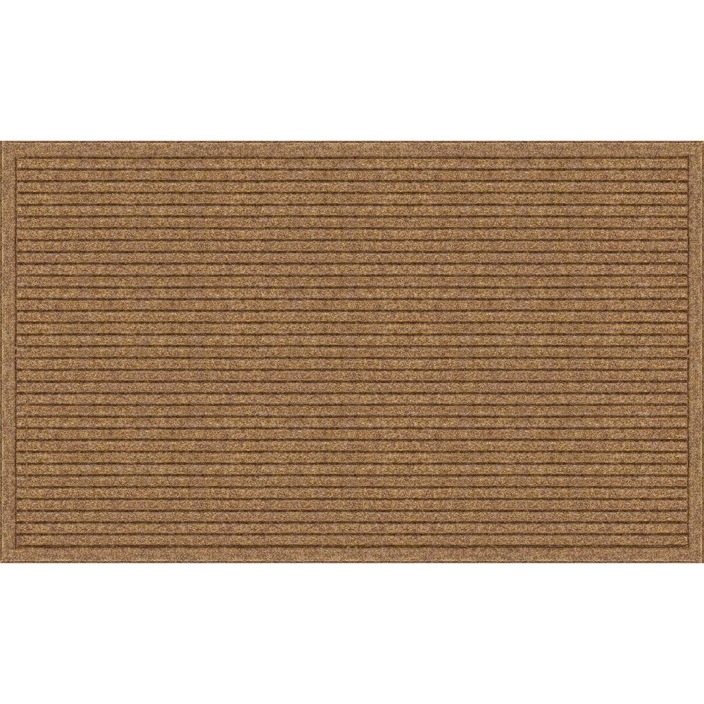 Ribbed Natural 18 in. x 30 in. Non-Slip Outdoor Door Mat - Hercitys