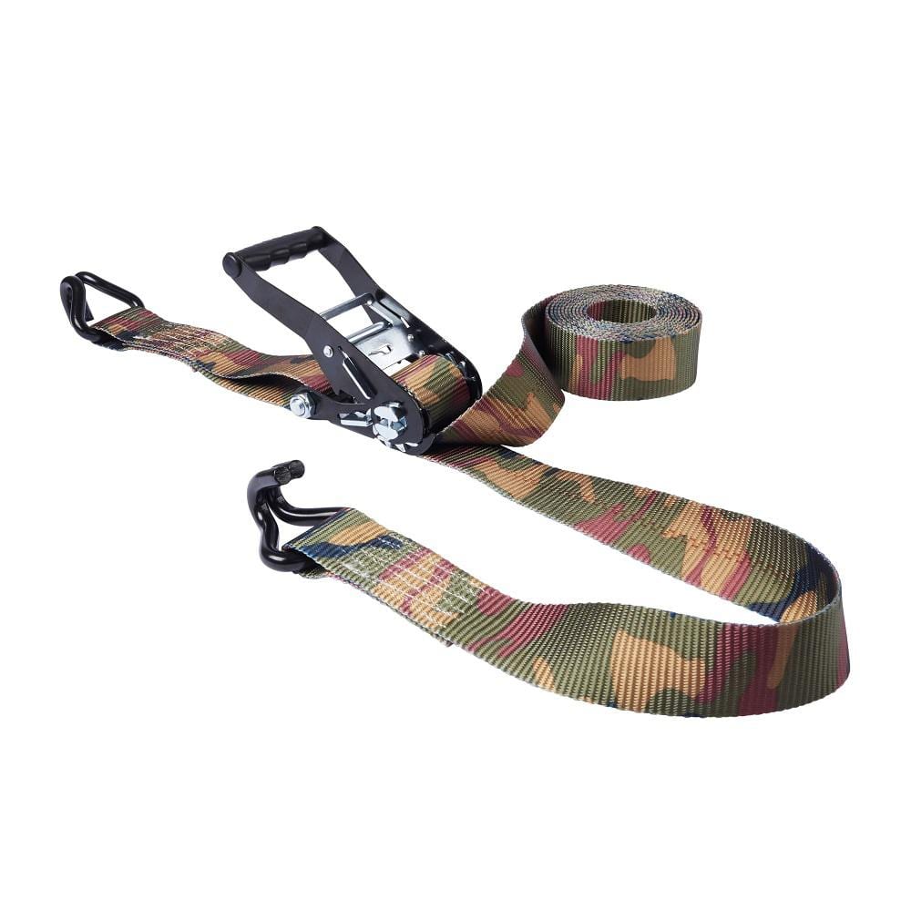 Camo Ratchet Tie-Down Strap 16 ft. x 2 in. 3,333 lbs. with J Hook - Hercitys