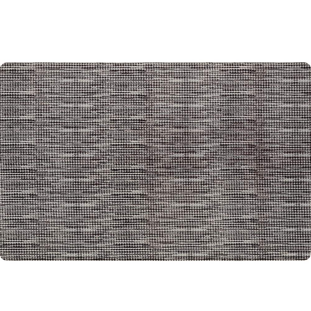 Smooth Step Grey/Black Houndstooth 24 in. x 35 in. Machine Washable Kitchen Mat - Hercitys