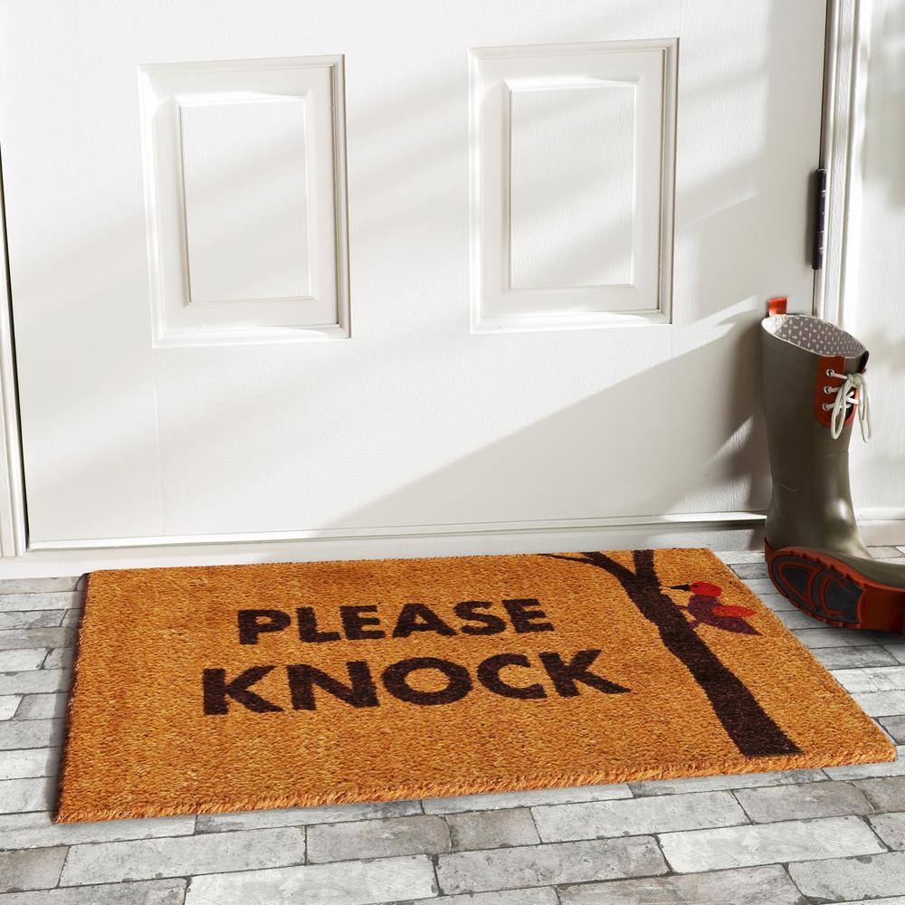 Please Knock Door Mat 17 in. x 29 in. - Hercitys
