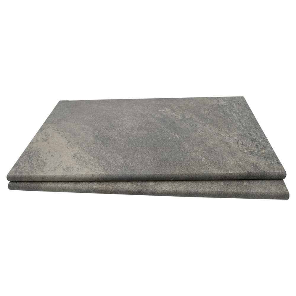 Quarzo Gray 2 cm x 13 in. x 24 in. Matte Porcelain Stone Look Pool Coping (4.33 sq. ft./case) - Hercitys