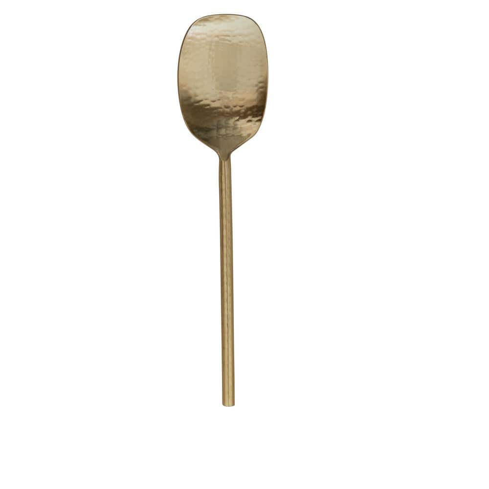 9.5 in. Gold Hammered Stainless Steel Serving Spoon - Hercitys