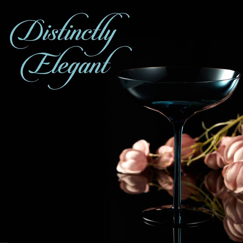 Luxurious and Elegant Blue Tinted 9.9 oz. Coupe Cocktail Glass (Set of 4) - Hercitys