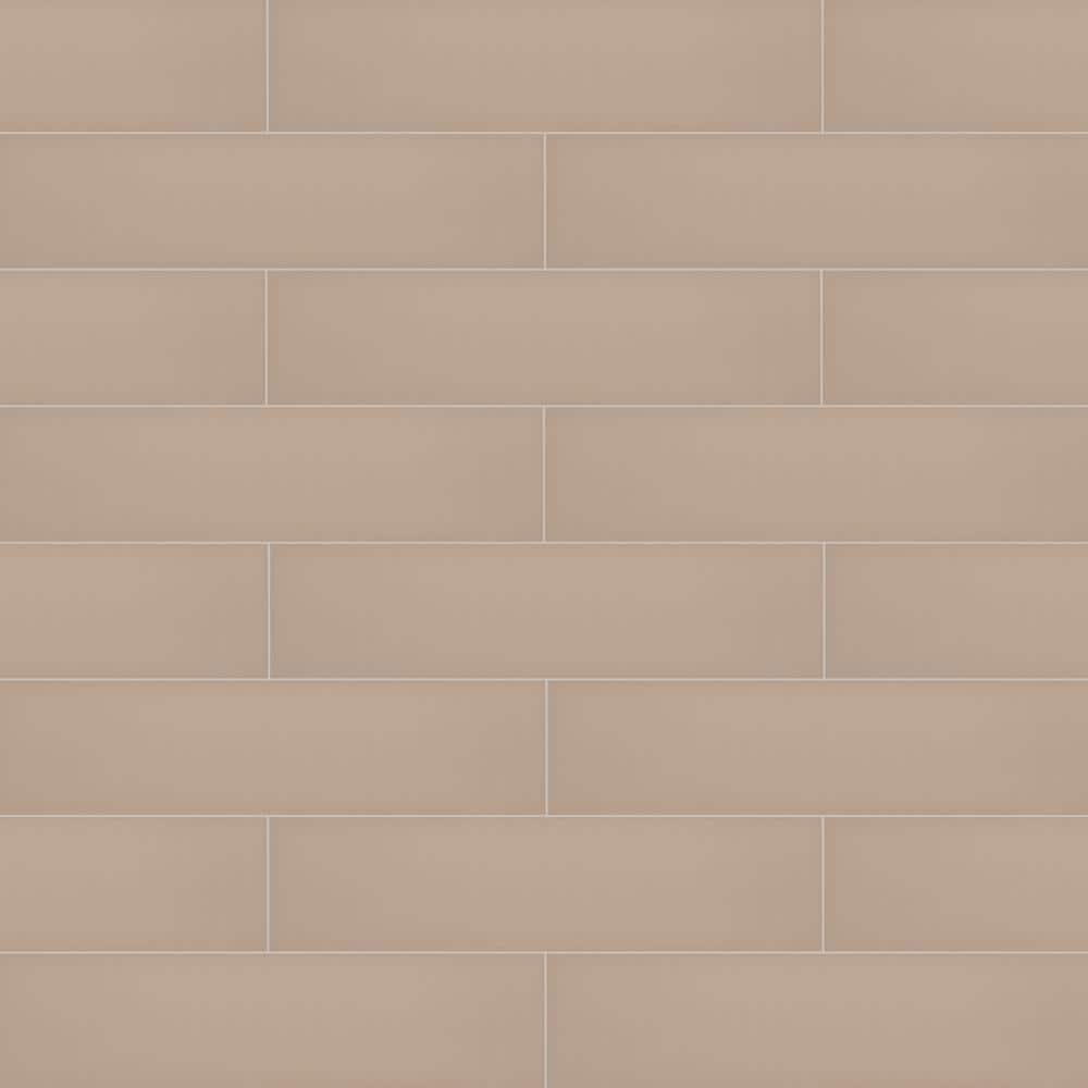 Streamline Fawn Brown Glossy 4 in. x 16 in. Ceramic Wall Tile (10.39 sq. ft. / Case) - Hercitys
