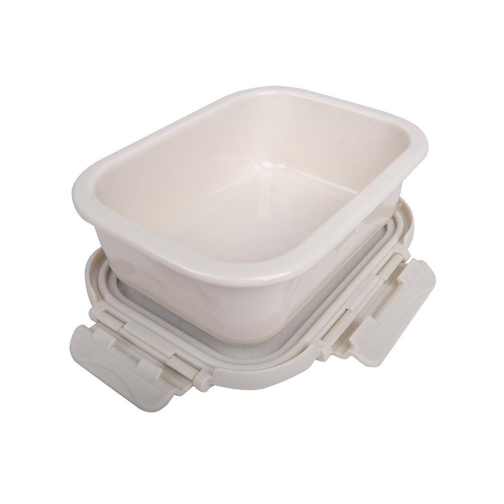 Brixton 6-Piece Leakproof Porcelain Ceramic Food Storage Containers with Glass Lids Set in Cream - Hercitys