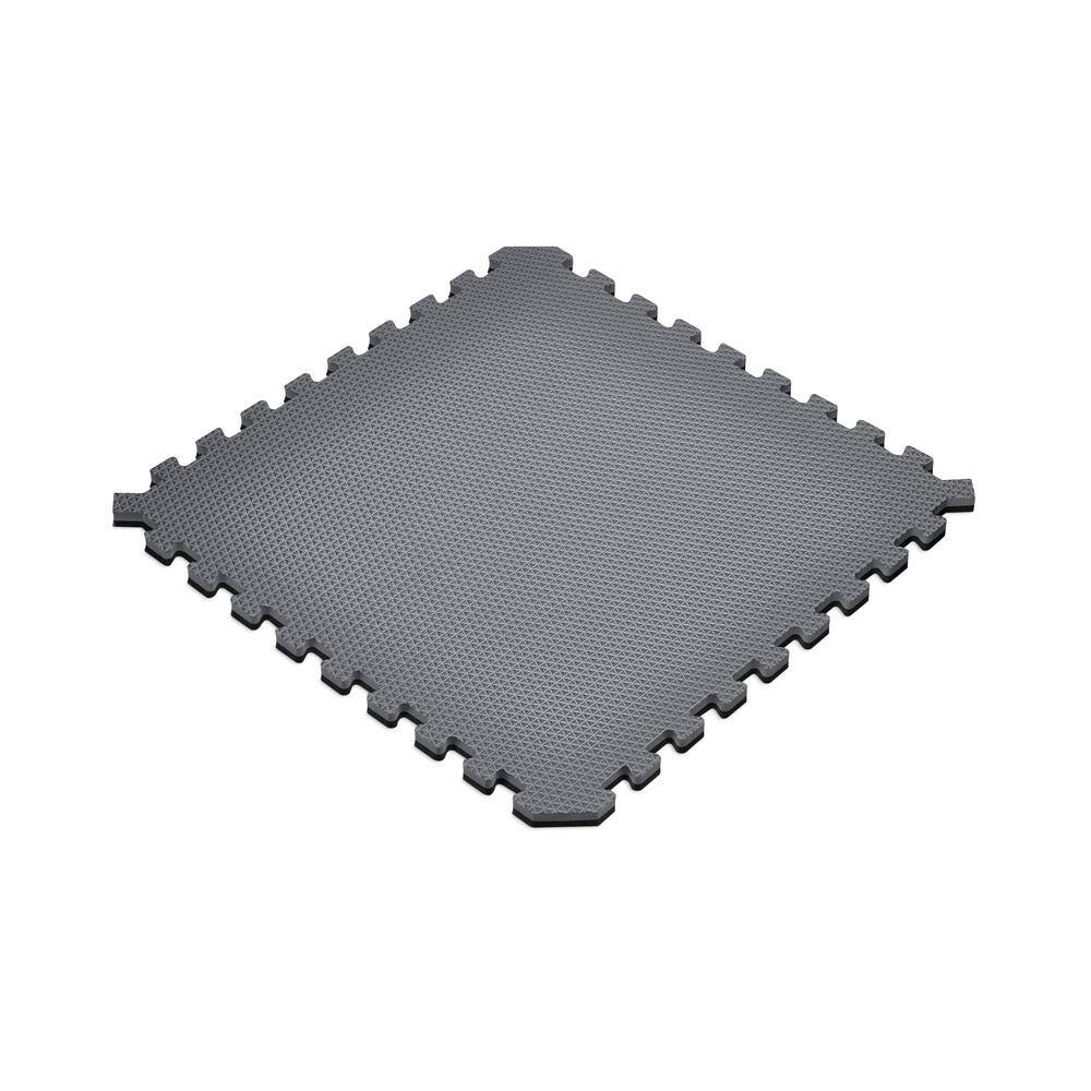 Gray/Black 24 in. x 24 in. EVA Foam Truly Reversible Sport MMA Interlocking Tile (16-Tile) - Hercitys