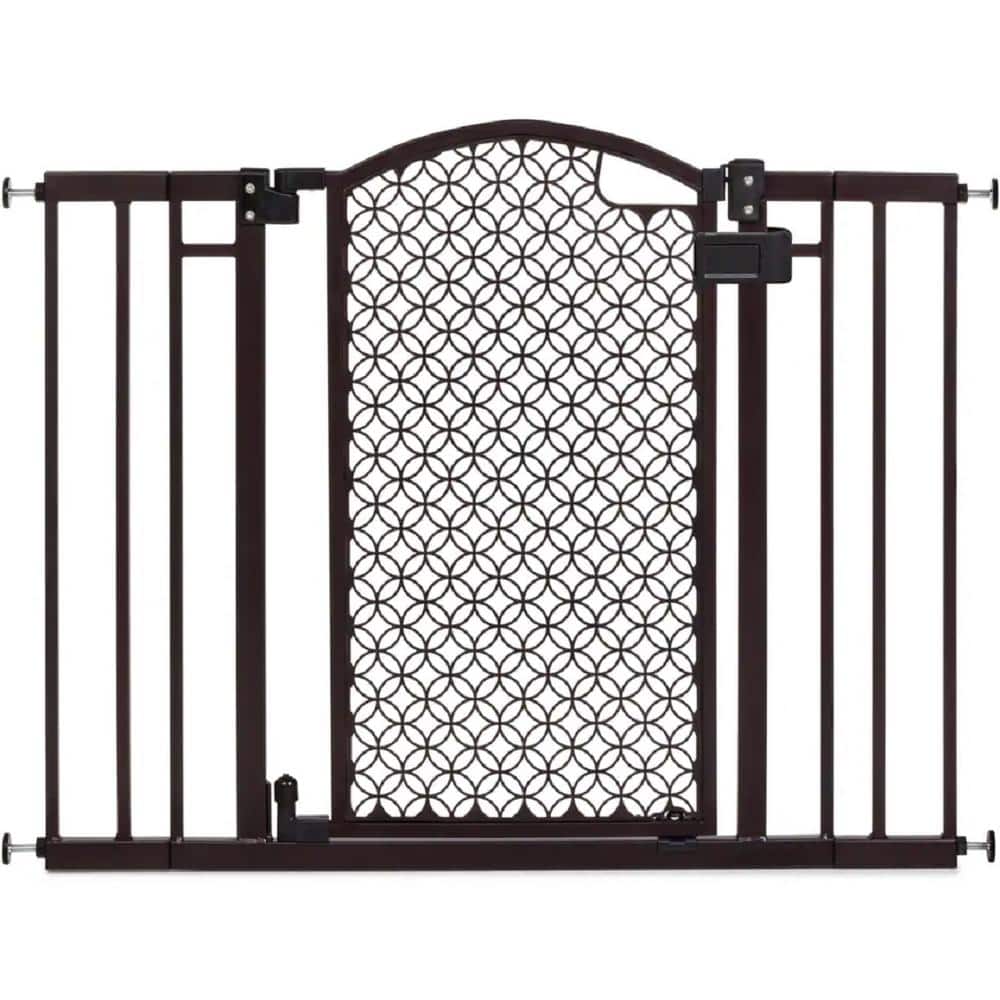 Modern Home Pressure Mounted Safety Baby and Dog Gate, 28in.-42in. Wide, 30in. Tall- Espresso - Hercitys