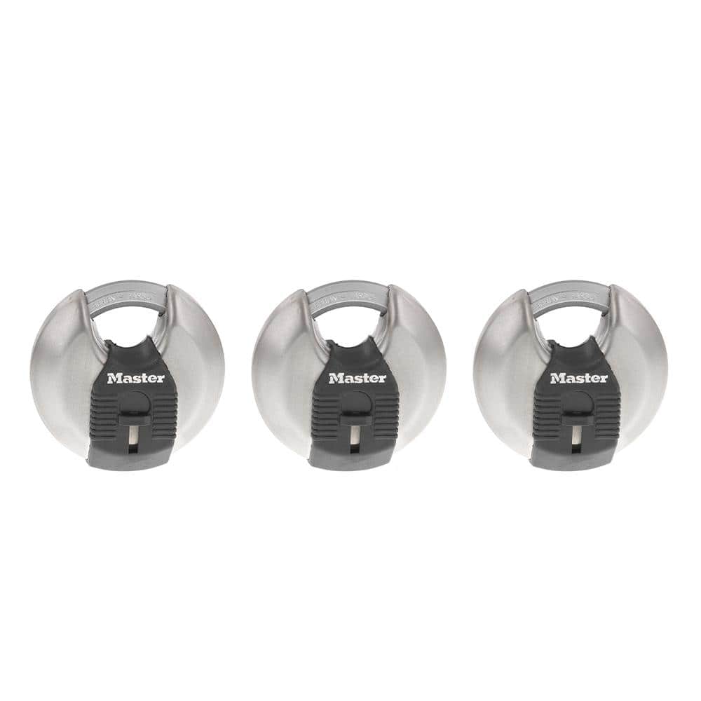 Heavy Duty Outdoor Shrouded Padlock with Key, 2-3/4 in. Wide, 3 Pack - Hercitys