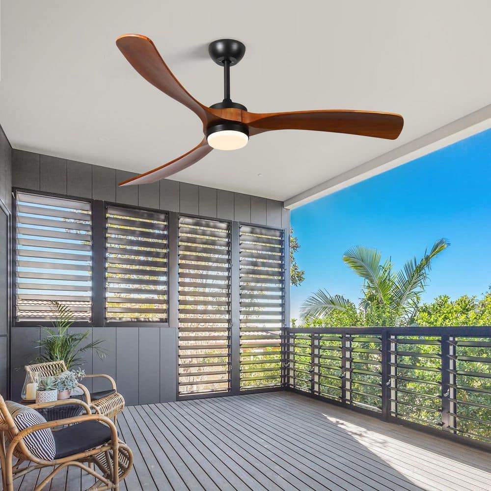 XX 60 in. Indoor Color Changing Integrated LED Matte Black Ceiling Fan with Light and Remote Control - Hercitys